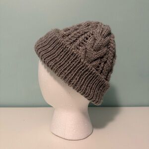 Cozy Gray 100% Superwash Wool Knit Beanie